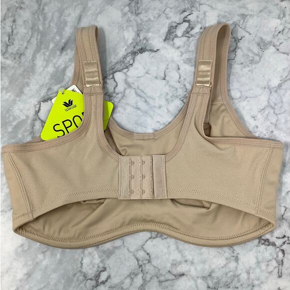 Wacoal Size 38DD Sand Simone Sport Underwire Bra Full Coverage Workout K2-4 - Picture 5 of 11